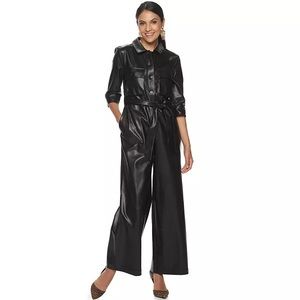 Cara Santana x Apt 9 Faux Leather Pleather Suit Jumper